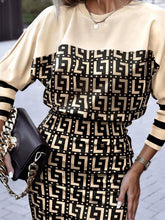 Women's Dresses Printed Crew Neck Long Sleeve Dress